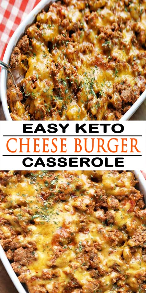 Keto Cheeseburger Casserole - Countsofthenetherworld.com Keto Cheeseburger Casserole, Cheeseburger Casserole Recipe, Keto Cheeseburger, Keto Beef Recipes, Meal Plan Keto, Cheeseburger Casserole, Keto Casserole, Keto Diet Foods, Keto Cheese