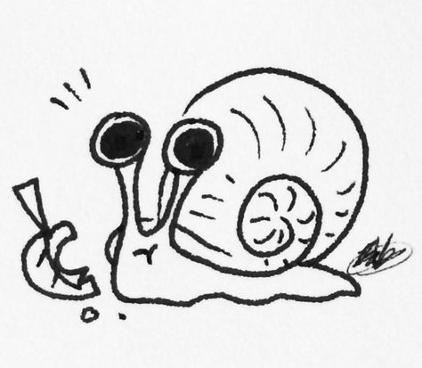 Drawn by @kawaiibakemono 🌾🌿🐌 Possibly the cutest snail I've ever drawn 🐌🌿🌾 Cute Bug Doodles, Snail Drawing Cute, Cute Snail Doodle, Snail Reference, Snail Drawing Simple, Snail Character Design, Snails Drawing, Snail Drawings, Snail Sketch