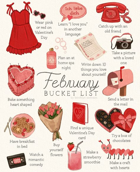 February Bucket List, Monthly Bucket List, Show Yourself, Vie Motivation, Friends Valentines, All About Love, Unique Valentines, February 1, More Love