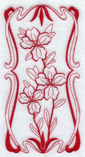 Art Nouveau Garden, Art Nouveau Ring, Parchment Cards, Red And White Quilts, Australian Flowers, Art Nouveau Illustration, Flower Panels, Embroidery Template, Redwork Embroidery