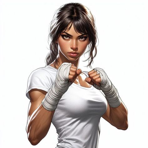 Fitness Art Drawing, Boxing Animation, Strong Female Character Design, Asian Superhero, Woman Concept Art, Female Illustration Art, Body Animation, Boxing Women, Lady Aesthetic