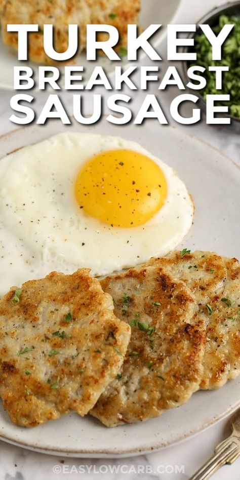 Low Calorie Turkey Sausage Recipes, Ww Turkey Sausage Recipes, Ground Turkey Breakfast Patties, Eggs And Ground Turkey, Turkey Sausage Recipes Healthy Low Carb, Breakfast Turkey Patties, How To Make Breakfast Sausage From Ground Turkey, Turkey Sausage Patties Recipes, Ground Turkey Recipes Breakfast