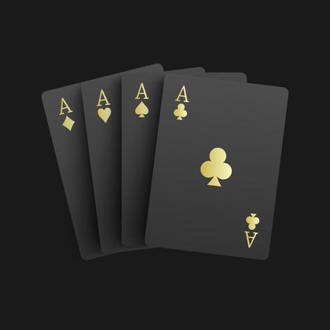 Black four aces poker card, vector illustration Four Aces Cards, Ace Card Design, Ace Of Cards, Poker Aesthetic, Poker Cheat Sheet, Poker Logo, Poker How To Play, Lancer Cedia, Hanuman Live Wallpaper