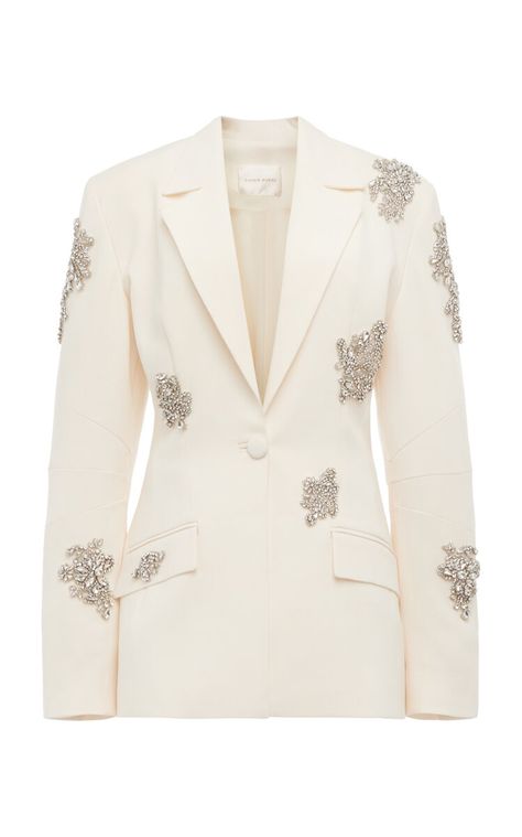 MODA OPERANDI: ZUHAIR MURAD… Woman In Suit, Jacket Outfit Women, Diy Clothes Design, Blazer Designs, Jeans Diy, Zuhair Murad, Looks Chic, White Jacket, White Blazer