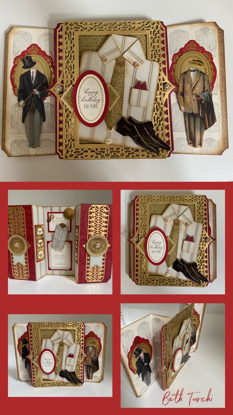 Anna Griffin Masculine Birthday Cards, Beth Turchi, Handbag Card, Fancy Fold Card Tutorials, Elizabeth Craft Designs, Masculine Birthday Cards, Anna Griffin Cards, Birthday Cards For Men, Anna Griffin