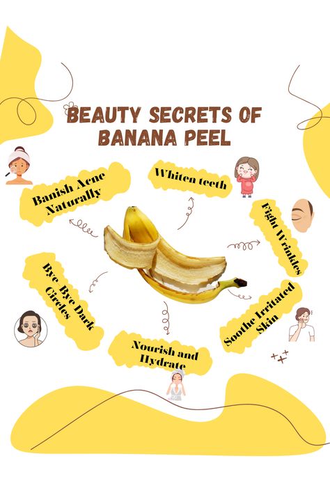 Banana Peel Skin Care, Banana Peel Uses Skin, Banana Peel Uses, Banana Peels, Banana Benefits, Banana Peel, Organic Skin, Natural Skincare, Hair Health