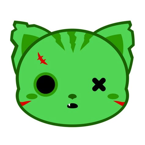 Cute Zombie Cat is an artwork of my Cute Cats Collection. Please visit my shop to see more cute animals. Cute Zombie Aesthetic, Zombie Cat Drawing, Zombie Cute, Evil Teddy Bear, Zombie Stickers, Zombie Cat, Cute Zombie, Scene Core, Zombie Art