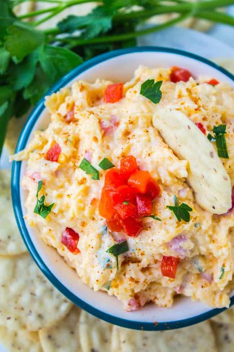 Pimiento Cheese Dip Pimiento Cheese Dip, Super Easy Appetizers, Pimento Cheese Dip, Sugar Free Fruits, The Food Charlatan, Pimiento Cheese, Delicious Dips Recipes, Cheese Dip Recipes, Food Charlatan