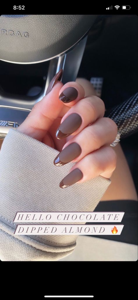 French Matte Nails, Brown Nail Art, White Gel Nails, Brown French, Black Acrylic Nails, Matte Nails Design, Polygel Nails, Rose Nails, Super Nails