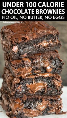 Yogurt Brownies, Greek Yogurt Brownies, Healthy Brownies, Protein Desserts, Low Calorie Desserts, Makanan Diet, Yogurt Recipes, No Calorie Foods, Healthy Sweets Recipes