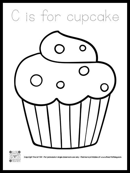 C Is For Cupcake, Cupcake Outline, Cupcake Template, Happy Birthday Cupcake, Cupcake Coloring Pages, Bubble Font, Dog Ice Cream, Happy Birthday Cupcakes, Cupcake Art