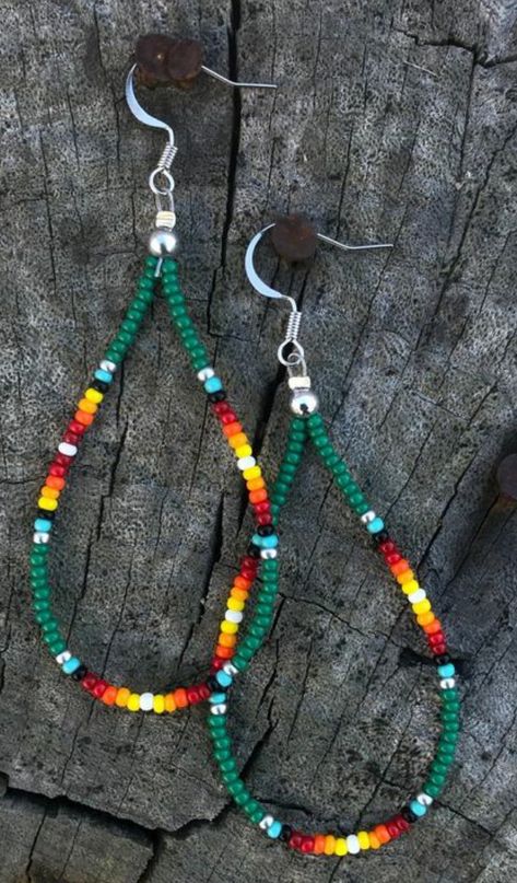 How To Make Native Beaded Earrings, Native American Jewelry Diy, Diy Beaded Rings, Stone Bead Jewelry, Beautiful Beaded Earring, Beaded Jewelry Earrings, Bead Hair Accessories, Beaded Earrings Native, Beaded Earrings Diy