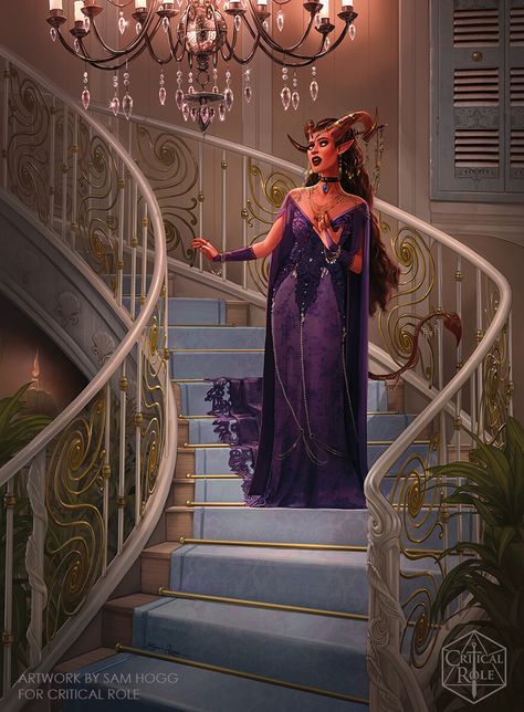 ArtStation - The Ruby Calls, Sam Hogg Marion Lavorre, Tiefling Female, Tiefling Bard, Critical Role Campaign 2, Critical Role Characters, Mighty Nein, Critical Role Fan Art, Ange Demon, Dungeons And Dragons Characters