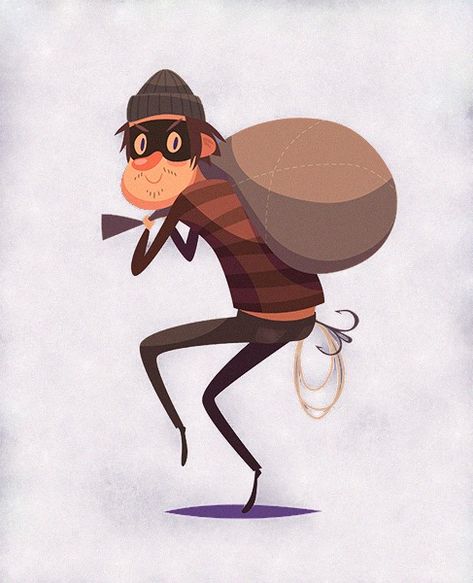 Thief Character, People Cartoon, Quote Design, Design Animation, Character Design Male, Cartoon Character Design, Illustrations And Posters, Editorial Illustration, Simple Shapes