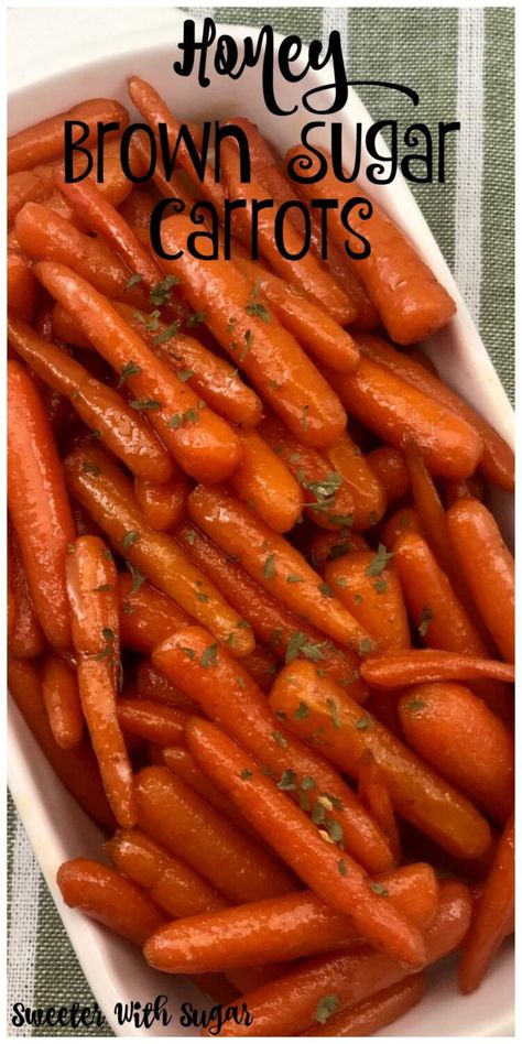 Honey Brown Sugar Carrots, Glaze For Carrots, Brown Sugar Honey Glazed Carrots, Carrots In Oven, Brown Sugar Carrots, Carrot Recipes Side Dishes, Cinnamon Carrots, Brown Sugar Glazed Carrots, Sugar Carrots