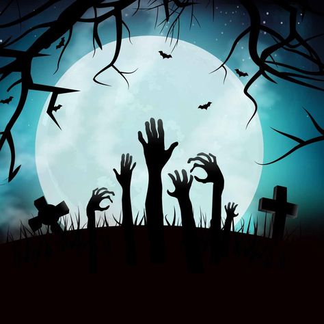 Trick, No Treat Halloween Vector Art, Dark Graveyard, Angel Skeleton, Hands Background, Gothic Background, Zombie Vector, Bat Vector, Zombie Hands, Dragon Horns