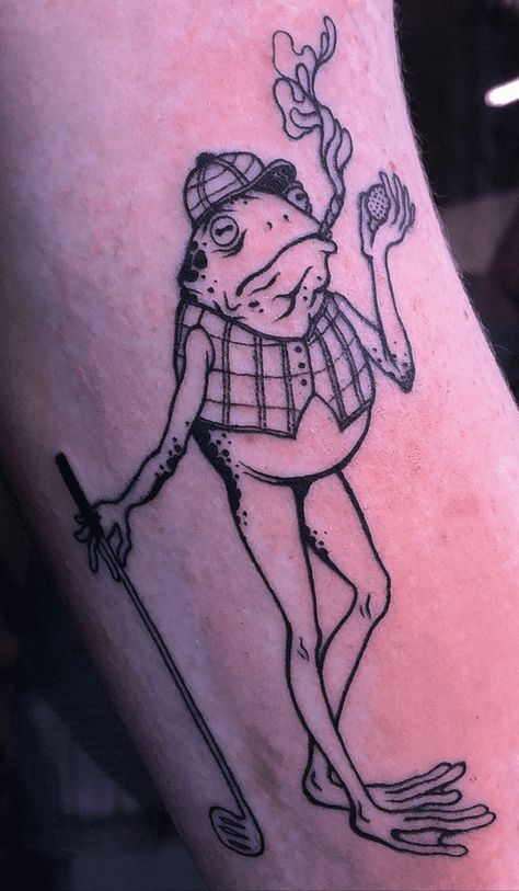 Small Golf Tattoo, Golf Club Tattoo, Golf Tattoo For Women, Golf Tattoo Ideas For Men, Simplistic Tattoos Men, Golf Tattoo Ideas, Pops Tattoo, Golf Tattoo, Outlaw Tattoo