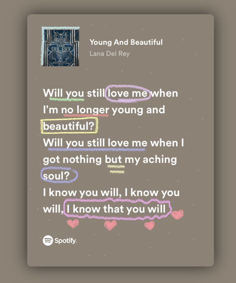 Young And Beautiful Lyrics, Lana Lyrics, Lana Del Rey Songs, Beautiful Lyrics, By Myself, Young And Beautiful, Lana Del Rey, Knowing You, Musical