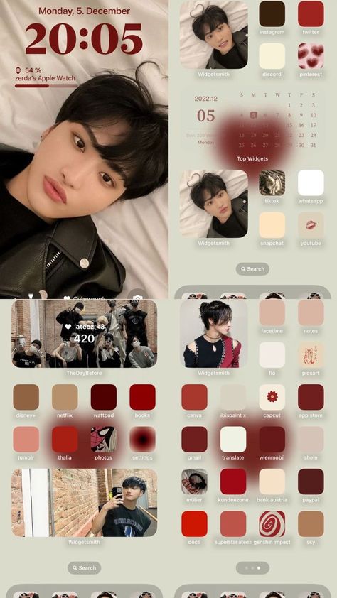 Seonghwa Phone Layout, Ateez Themed Wallpaper, Ateez Themed Phone, Ateez Widget Ideas, Ateez Ios Layout, Ateez Iphone Layout, Ateez Phone Theme, Ateez Widget Icons, Ateez Homescreen Layout