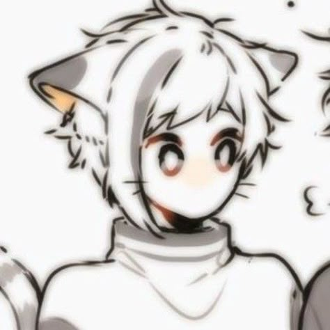 Emo Cat Boy, Anime Cat Boy, Shin Soukoku, Cat Boy, Mouth Drawing, Matching Profile, Cat Boys, Anime Cat, Cute Profile Pictures