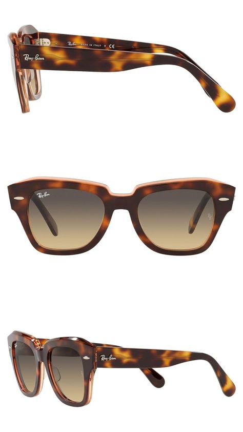 The Ray-Ban RB2186 State Street Square Sunglasses are an embodiment of timeless style, quality craftsmanship, and modern design. Whether you're a trendsetter or a classic connoisseur, these sunglasses offer the perfect blend of iconic aesthetics and contemporary flair. #inspo #rayban #sunglasses State Street, Blue Gradient, Trend Setter, Square Sunglasses, Ray Ban, Timeless Style, Timeless Fashion, Ray Bans, Modern Design