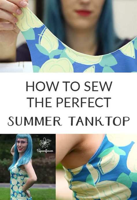 Top Pattern Sewing, Diy Tank Top, Tank Top Sewing Pattern, Simple Tank Tops, Diy Tank, Beginners Sewing, Tank Top Pattern, Sewing Tops, Sewing Projects Clothes