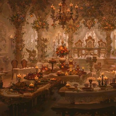 ArtStation - Medieval Fantasy Banquet Hall Three Quarter View Fantasy Banquet Hall, Chinese Palace Interior, Fantasy Isometric, Roblox Showcase, Fae Party, Fantasy Feast, Sisters Of Fate, Faerie Court, Crown Of Stars