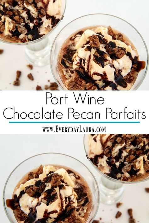 Ice Cream Parfait, Wine Ice Cream, Parfait Recipe, Wine Chocolate, Pecan Ice Cream, Parfait Recipes, Eating Ice Cream, Summer Appetizer, Wine Desserts