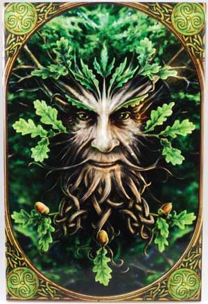 Greenman large Anne Stokes ceramic tile  I love the celtic knots in his root-beard Green Man Tattoo, Anne Stokes Art, Holly King, Green Woman, King Card, Green Lady, Celtic Gods, The Green Man, Anne Stokes