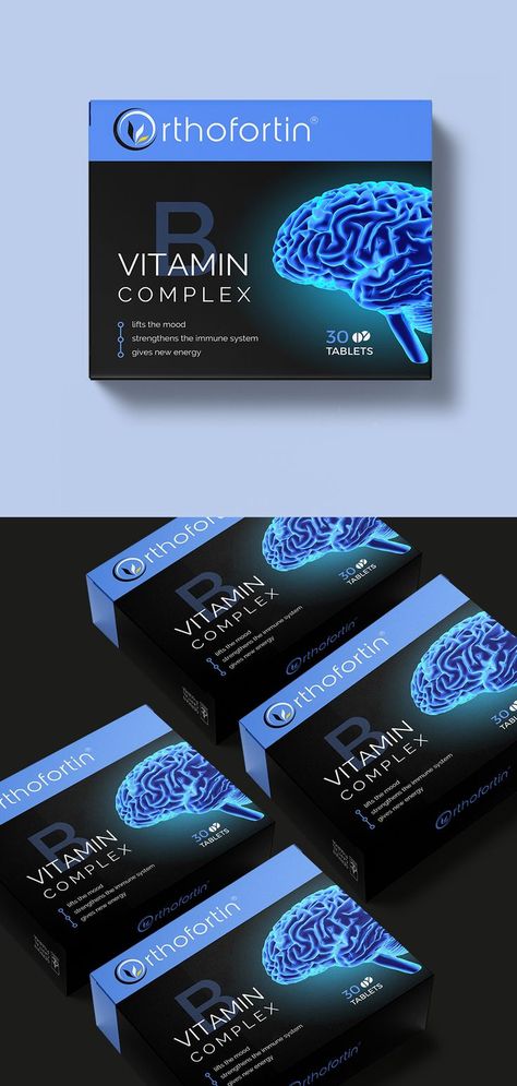 The completed complex packaging design featured a blue brain prominently. This matched the ribbon color. We also used a series of fades so consumer eyes would read the other text correctly. #medicalpackagingdesign #medicallabeldesign #pharmaceuticalpackagingdesign #pharmaceuticallabeldesign #minimalistpackagingdesign #blackpackagingdesign #cleanpackagingdesign #simplepackagingdesign #packagingdesign Pharma Packaging Design, Medical Packaging Design, Pharmaceutical Design, Pill Packaging Design, Medicine Box Packaging, Medicine Box Design, Medicine Package, Graphic Packaging, Pill Packaging