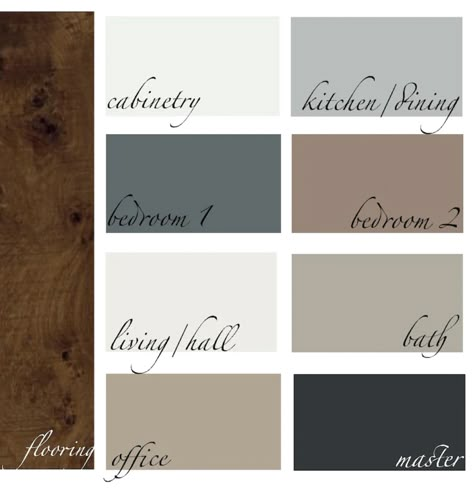 Grey Paint Pallets For Home, Grey Black Wood Colour Palette, Brown Floor Bedroom Color Pallets, Dark Brown Wood Color Palette, Color Palette For Dark Wood, Color Scheme For Dark Wood Floors, Gray Tan Color Palette, Dark Brown Grey Color Palette, Dark Wood Floor Color Palette