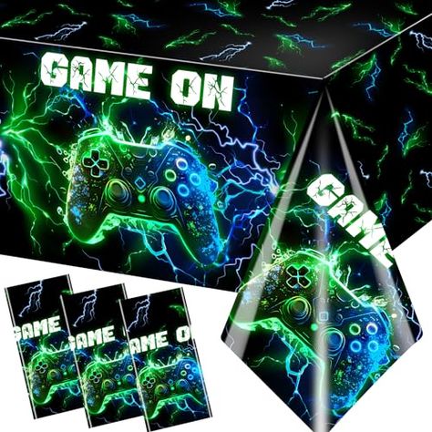 Video Games Aesthetic Wallpaper, Video Game Table, Gaming Party, Video Game Birthday, Boys Birthday Party Decorations, Table Cloth Decorations, Video Games Birthday, Waterproof Tablecloth, Video Game Rooms