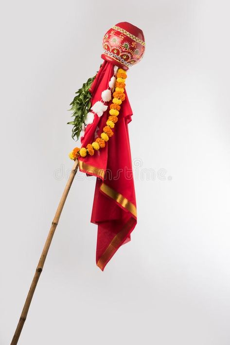 Photo about Gudi or gudhi, errected on gudhi padwa or gudhi padwa. Gudi Padwa is a hindu or marathi new year. Isolated on white background. Image of festival, neem, asia - 110928006 Gudipadwa Marathi Banner, Gudi Padwa Banner, Gudi Padwa Marathi, Goverdhan Puja, Marathi Banner, Gudhi Padwa, Happy Gudi Padwa, Happy Birthday Download, Bride Fashion Illustration