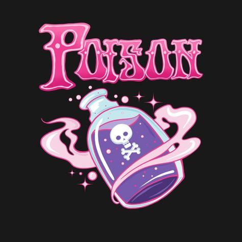 Pretty Poison Aesthetic, Pink Poison Aesthetic, Potion Logo Design, Spooky Logo Design, Poison Bottle Illustration, Love Poison Bottle, Magic Potion Illustration, Poison Logo, Vp Logo