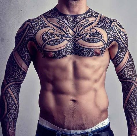 All Over Design Maori Tattoo Frau, Celtic Sleeve Tattoos, Viking Tattoos For Men, Viking Tattoo Sleeve, Armor Tattoo, Celtic Tattoo, Norse Tattoo, Hawaiian Tattoo, Nordic Tattoo