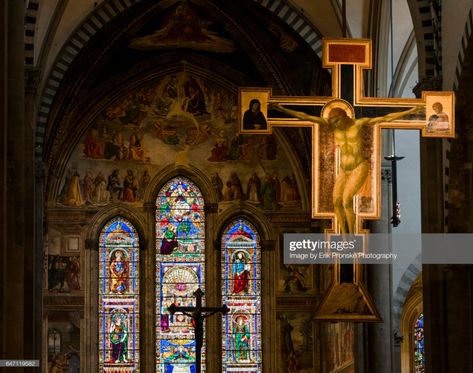 Stock Photo : Cross and Stained Glass Filippo Brunelleschi, Wedding In Tuscany, Santa Maria Novella, Roman Catholic Church, Tuscany Wedding, Free Stock Photos Image, Roman Catholic, Three Days, Santa Maria