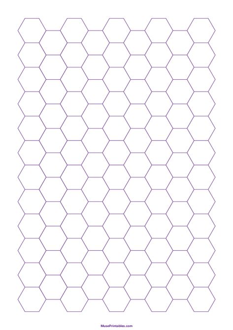 Printable Half Inch Purple Hexagon Graph Paper for A4 Paper Free Hexagon Template, Free Hexagon Printable, Hexagon Pattern Template, Graph Paper Template, Hexagon Quilts, Easter Printables Free, Rose Tattoo Design, Printables Free, Hexagon Quilt