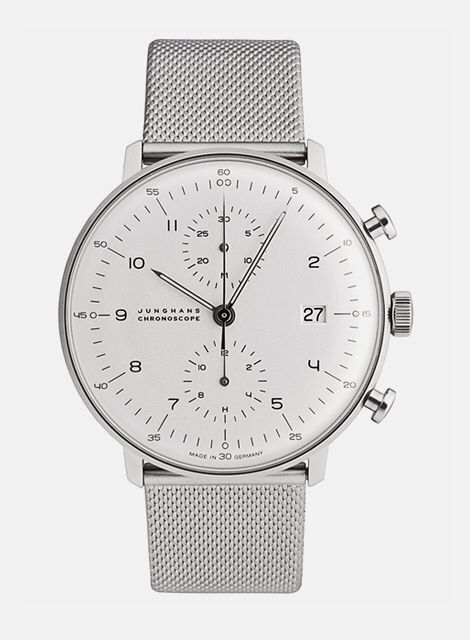 Junghans Max Bill Chronoscope Junghans Max Bill Chronoscope, Max Bill Chronoscope, White Watches, White Watches For Men, Watches Silver, Max Bill, White Watch, Wrist Wear, Men's Watches