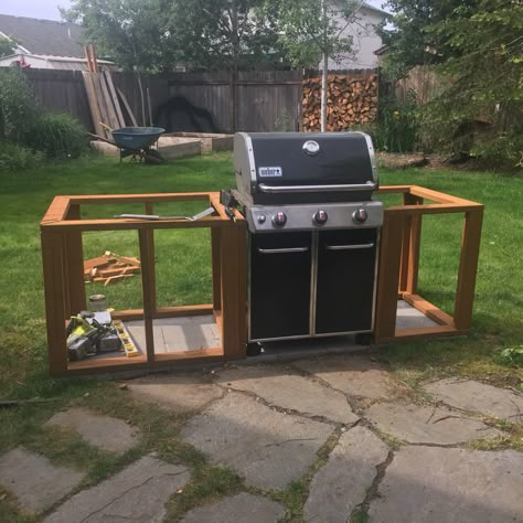 Bbq Bench Ideas Outdoor Kitchens, Free Standing Bbq Area, Bbq Covered Area Grill Station Diy, Bbq Set Up Ideas Patio, Garden Bar And Bbq Area, Bbq Deck Ideas Grill Station, Bbq Outside Ideas Backyards, Grill Built In Diy, Wooden Bbq Station