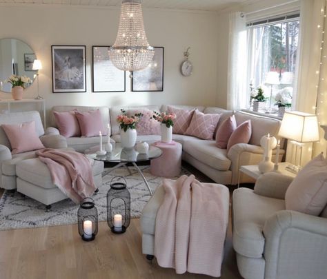 Condo Living Room Decor, Retro Modern Living Room, Pink Living Room Decor, Condo Living Room, Beige Living Rooms, Dream Apartment Decor, Pink Living Room, Living Room Trends, Inspire Me Home Decor