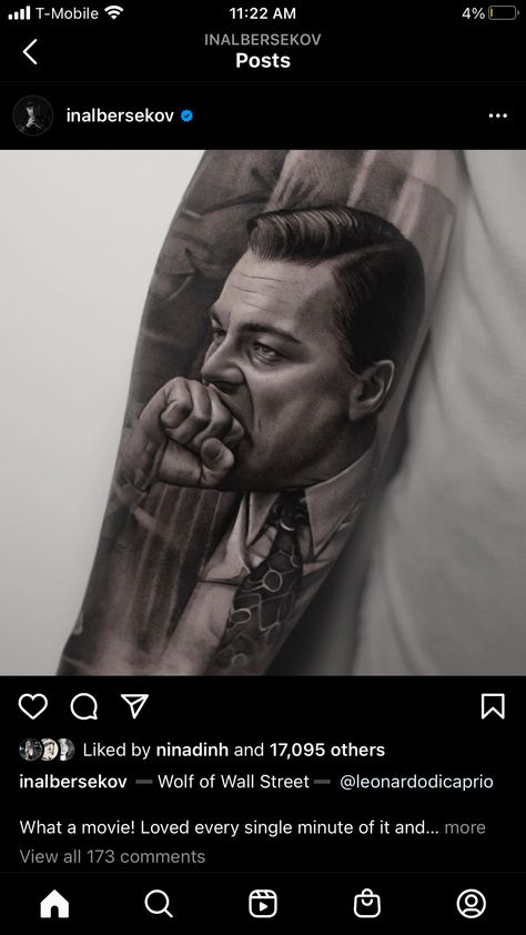 Wolf Of Wall Street Tattoo Ideas, Wolf Of Wall Street Tattoo, Movie Themed Tattoos, Wall Street Tattoo, Wall Stret, Tattoo Pierna, Portrait Tattoos, Street Tattoo, Movie Tattoos