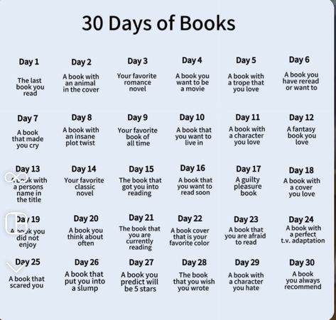 30 Day Bookstagram Challenge, Book Content Ideas, Bookstagram Challenge, Bullet Journal Reading Log, Booktok Ideas, Book Core, Bookstagram Ideas, Posting Ideas, Book Reading Journal