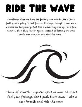 Dive into emotional regulation with 'Ride The Wave Activity Page,' a Teachers Pay Teachers digital resource expertly crafted for DBT (Dialectical Behavior Therapy) intervention. Ideal for teachers, counselors, and professionals, this invaluable one-page tool equips children with essential emotional regulation skills, fostering resilience and improved mental well-being.Empower Emotional Management: 'Ride The Wave Activity Page' empowers children to navigate their emotions effectively, making it a vital resource for emotional intelligence development. Through this DBT technique, kids learn to manage their feelings, enhancing their ability to cope with various emotional challenges.Download now to provide your students with the tools they need to manage emotions effectively. Empower children w Emotion Regulation Dbt, Nurture Room, Emotional Regulation Skills, Emotional Management, Coping Skills Activities, Emotional Activities, Manage Emotions, Mental Resilience, Social Emotional Activities