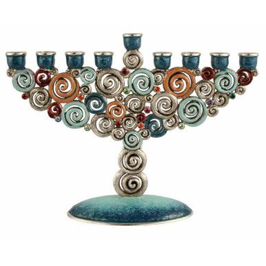 Ceramic Menorah, Rosh Hashanah Cards, Jewish Celebrations, Boho Beautiful, Judaica Gifts, Bat Mitzvah Gifts, Cerámica Ideas, Baroque Design, Hanukkah Menorah