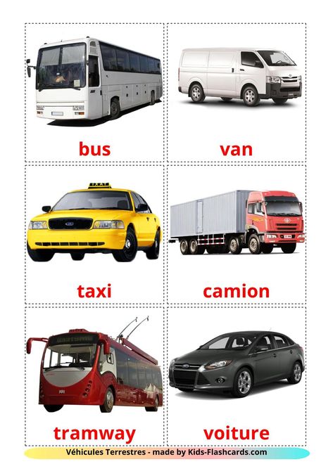 Mode Of Transport For Kids Project, Vehicle Flashcards, Transport Pictures, Transportation Pictures, Transportation Preschool Activities, Transport Images, Free Land, Land Transport, Flashcards For Toddlers