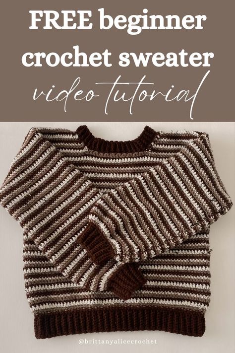 Never crocheted a sweater before? I've got you! With this exhaustive step-by-step beginner crochet tutorial I will show you how to make your own crochet sweater. #crochetsweaterpatternfree #crochetsweaterideas Crochet Sweater Tutorial, Crochet Sweater Ideas, Sweater Pattern Free, Chunky Yarn Crochet Pattern, Crochet Sweater Pattern Women, Free Crochet Sweater, Crochet Jumper Pattern, Sweater Tutorial, Crochet Sweater Free