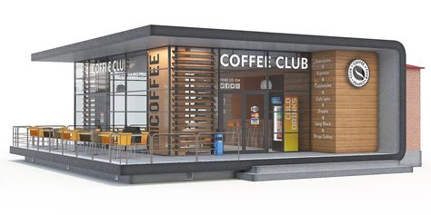 Coffee Shop Building, Container Coffee Shop, Restaurant Exterior Design, Container Cafe, Restaurant Exterior, Decoration Restaurant, Cafe Shop Design, Shop Buildings, Coffee Shops Interior