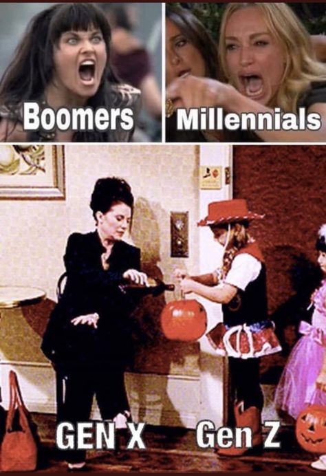 Generation X  (Karen Walker, Will & Grace) Funny Random, Gen Z, Really Funny Memes, Tumblr Funny, Funny Posts, Dankest Memes, Funny Images, Really Funny, Funny Jokes