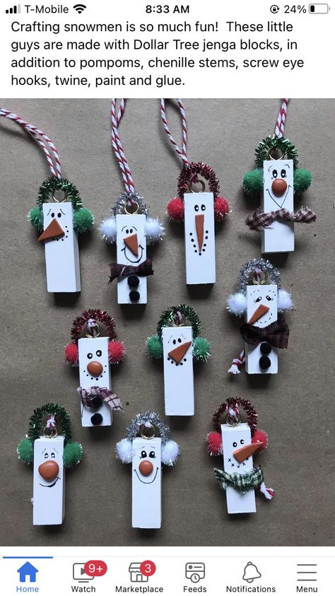 Diy Christmas Tree Ornaments, Handmade Christmas Crafts, Christmas Crafts To Make, 12 December, Christmas Wood Crafts, Easy Christmas Crafts, Holiday Crafts Christmas, Christmas Ornaments Homemade, Snowman Ornaments