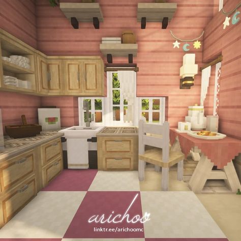 Check out my YouTube for more cottagecore interior ideas! 🥰 #cottagecoreminecraft #cottagecore #cottage #minecraftcottage #minecraftaesthetic #aesthetic #aestheticminecraft #minecraft #mizunos16craft Cottage Interior Kitchen, Cottage Interiors Kitchen, Minecraft Rooms, Kitchen Minecraft, Aesthetic Minecraft Builds, Cottagecore Interior, Minecraft Cottagecore, Minecraft Modpacks, Minecraft Garden